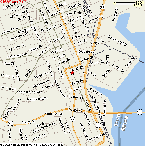 Map of location of Dubuque Five Flags Center